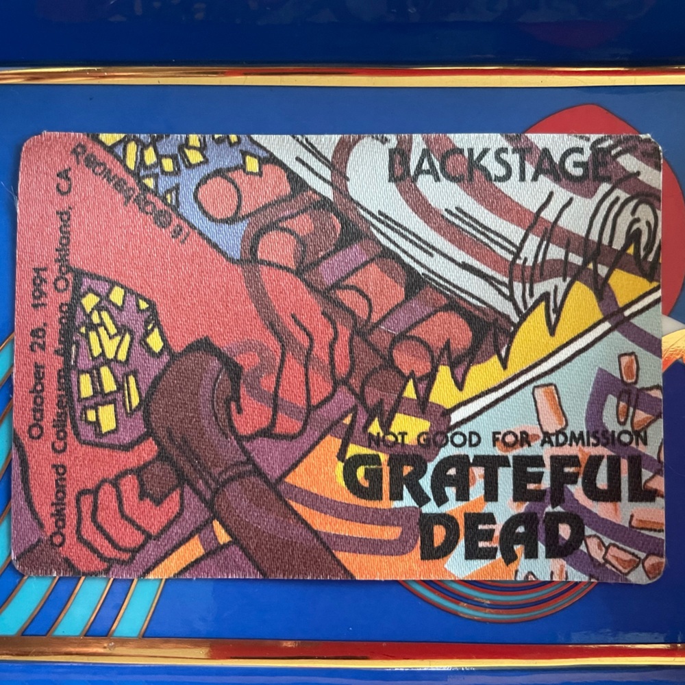 Grateful Dead Backstage Pass - rainforest destruction series. Oakland Coliseum